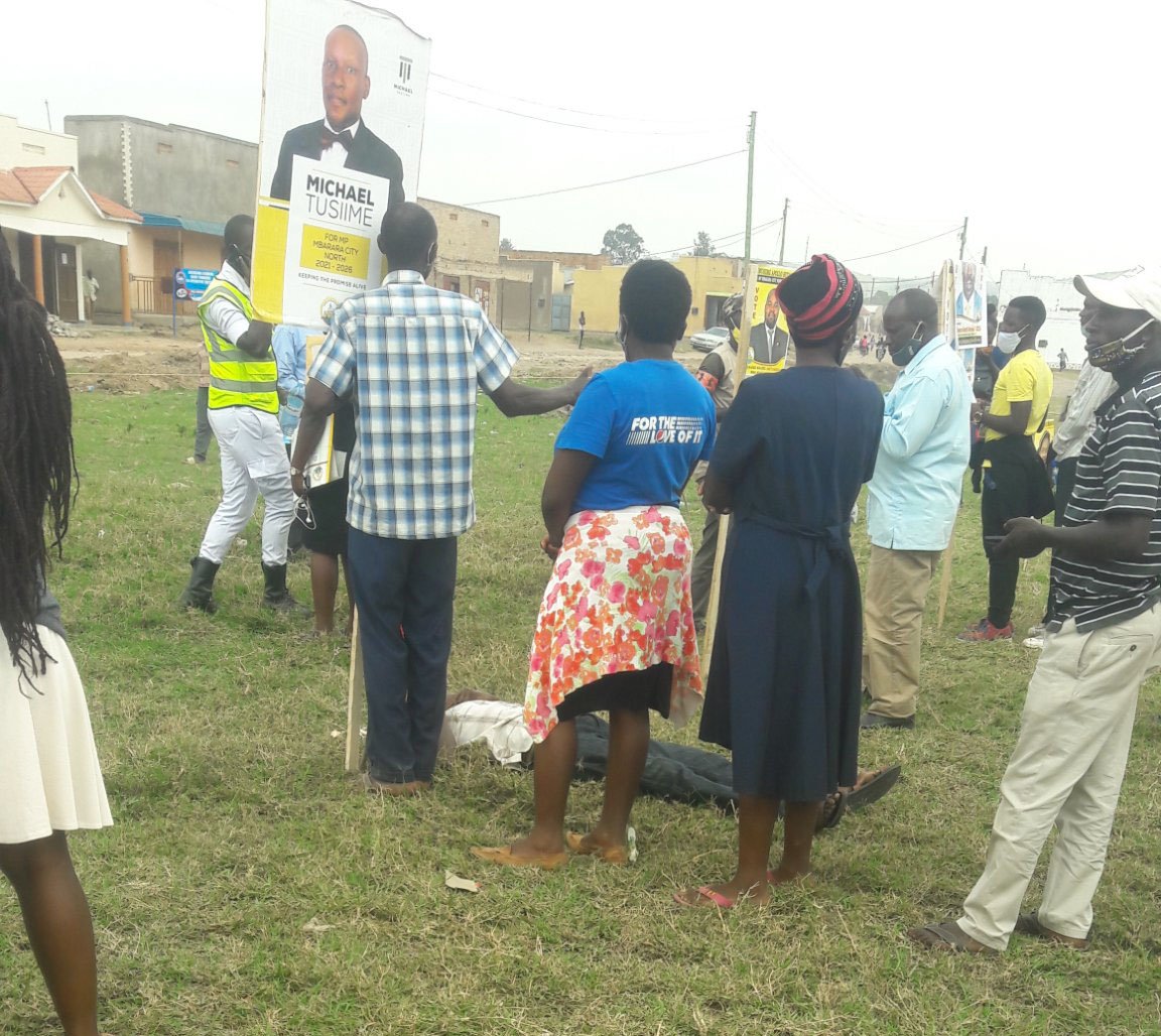PHOTOS: Hon Tusiime Supporter Collapses Upon Seeing Upto Infinity Line of Dr. Rukaari