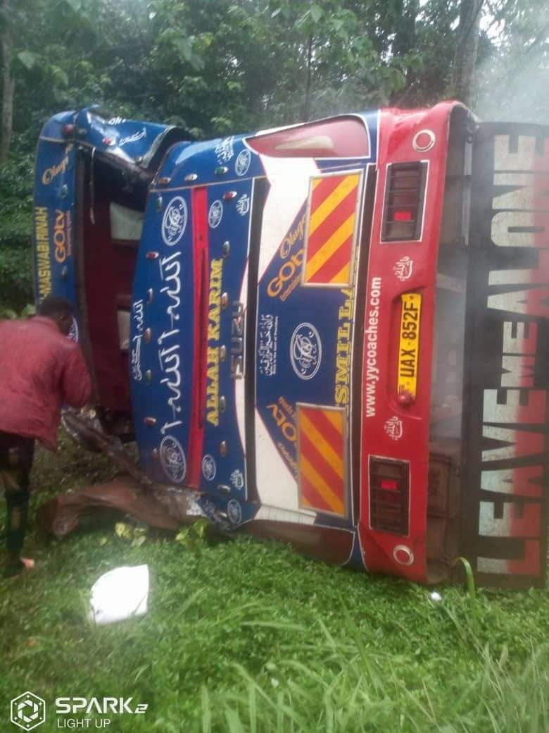 PHOTOS: Several Injured As YY Coach Overturns In Mabira