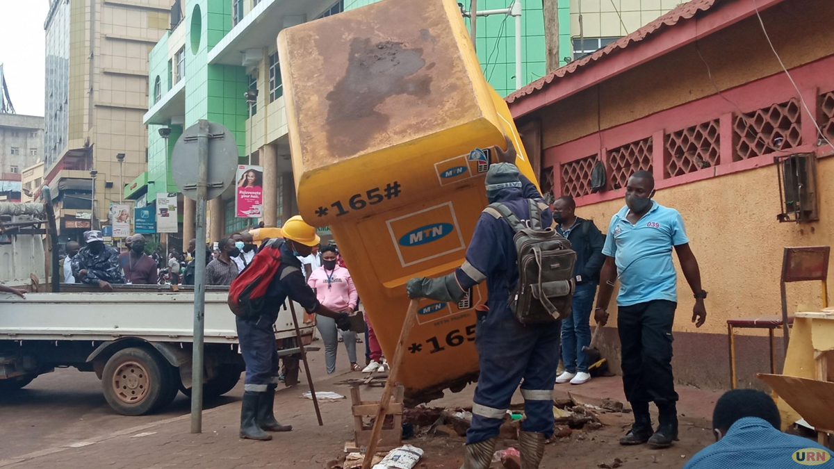 KCCA Removes Mobile Money Kiosks off Kampala Streets