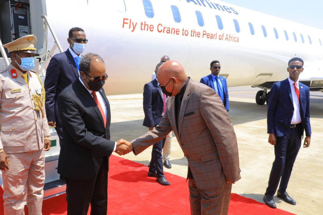 Somalia President Hassan Sheikh Mohamud Arrives In Uganda