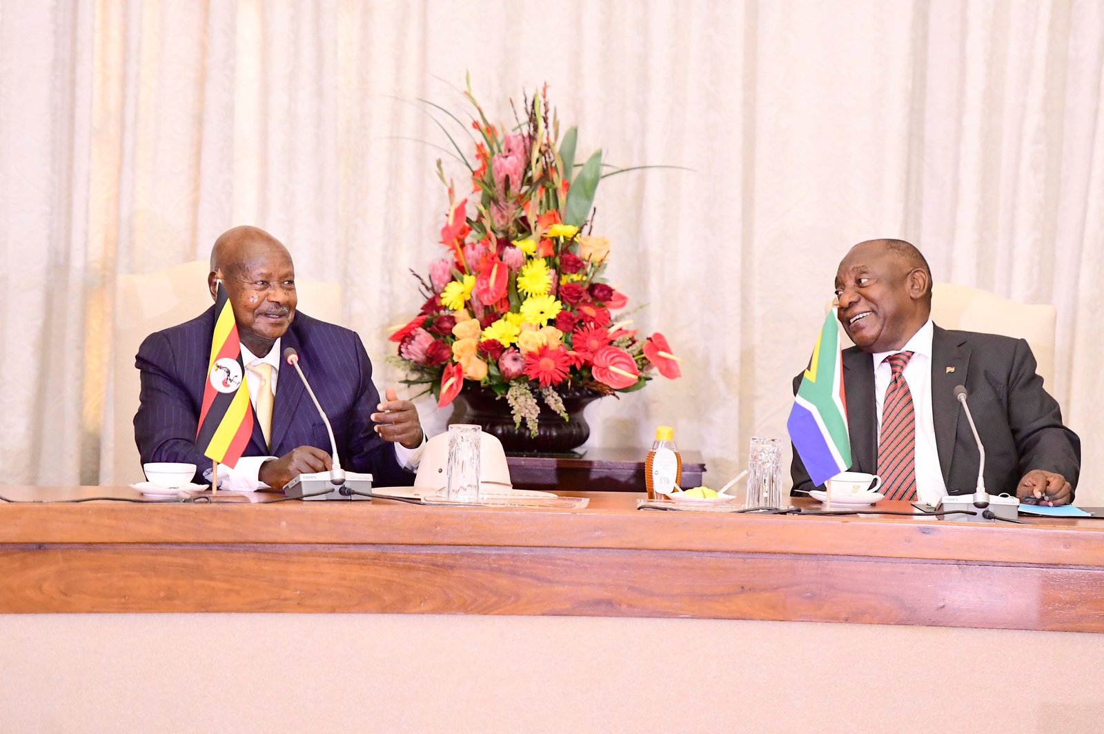 Ramaphosa To Museveni: Uganda Hosting Non-aligned Mov’t Ideal To Pursue Developing Countries’ Interests