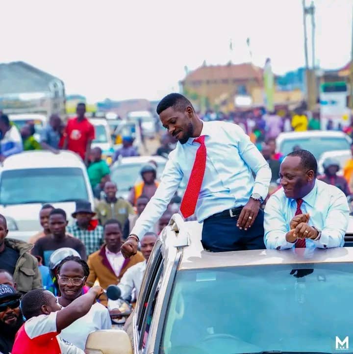 Panicky Bobi Wine Leads Thin Masaka Procession After Museveni Massive Tour