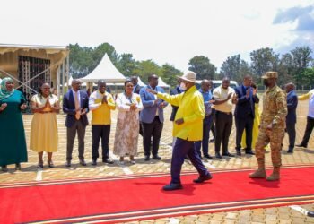 Museveni Arrives At Kololo For NRM Parliamentary Caucus